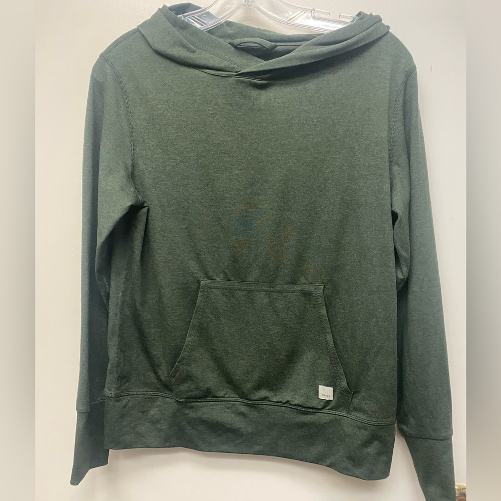 Vuori olive green hooded pullover top